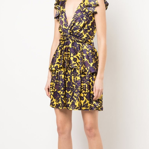 A.L.C. Yellow and Purple Silki Dress